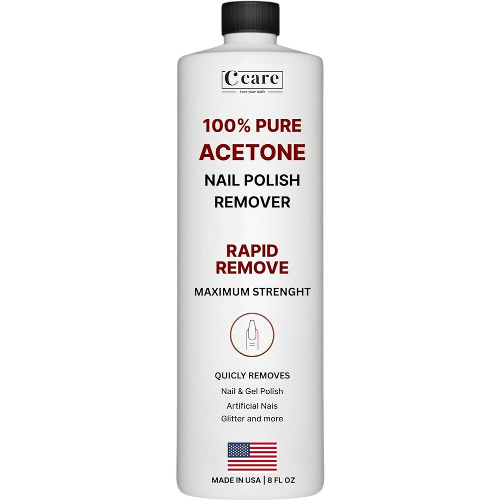 C CARE 100% Pure Acetone Nail Polish Remover front view bottle
