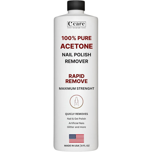 C CARE 100% Pure Acetone Nail Polish Remover front view bottle