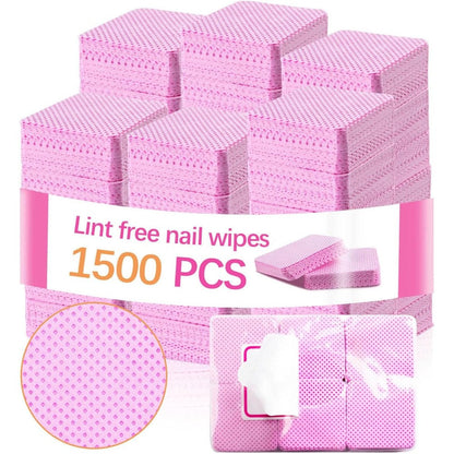 Lipetol lint free nail wipes front view of premium pink non woven pads for professional manicures