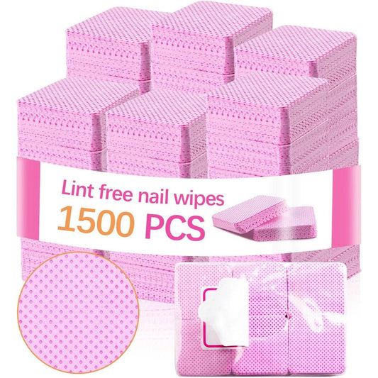 Lipetol lint free nail wipes front view of premium pink non woven pads for professional manicures