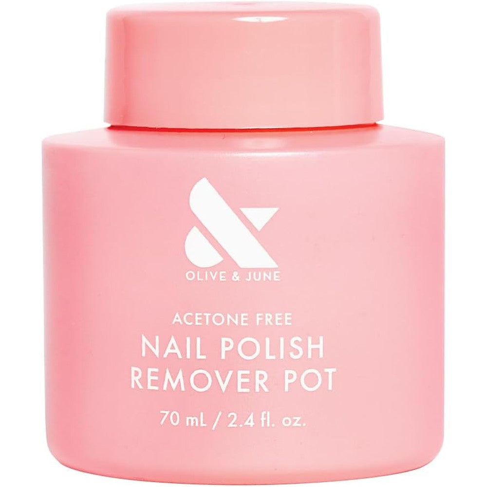 Olive and June Acetone Free Polish Remover Pot pink container front view