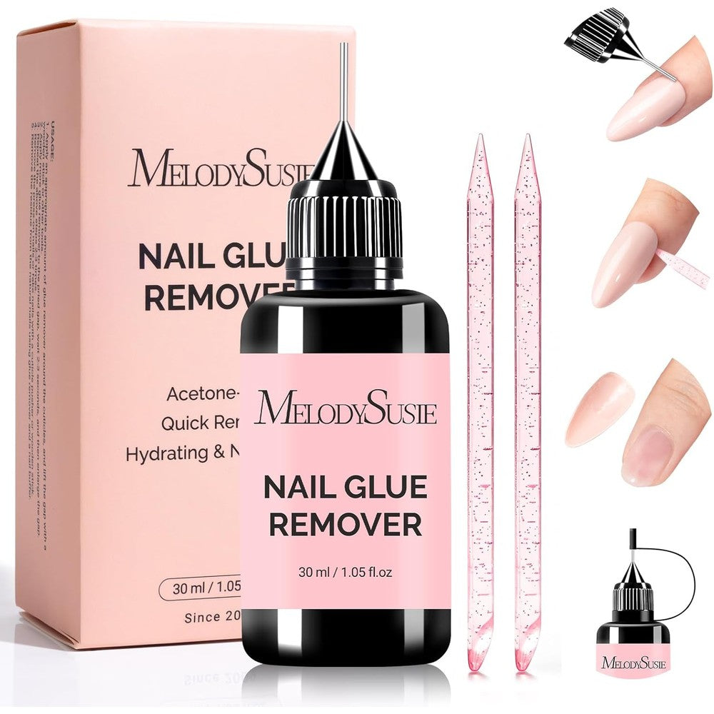 MelodySusie Nail Glue Remover 30ml bottle front view for press on nails