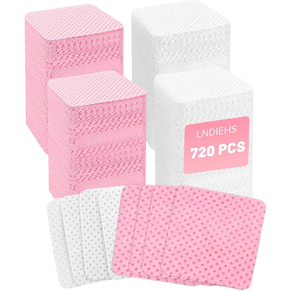Lndiehs 720 pieces lint free nail wipes front view showing packaging