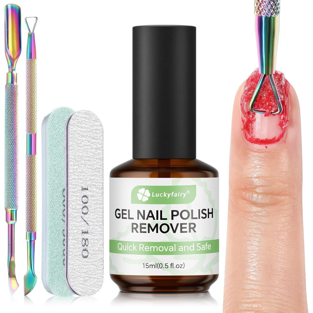 Luckyfairy Gel Nail Polish Remover 5 Piece Kit front view