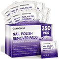 Oakdolche 250 Pack Acetone Nail Polish Remover Pads front box view