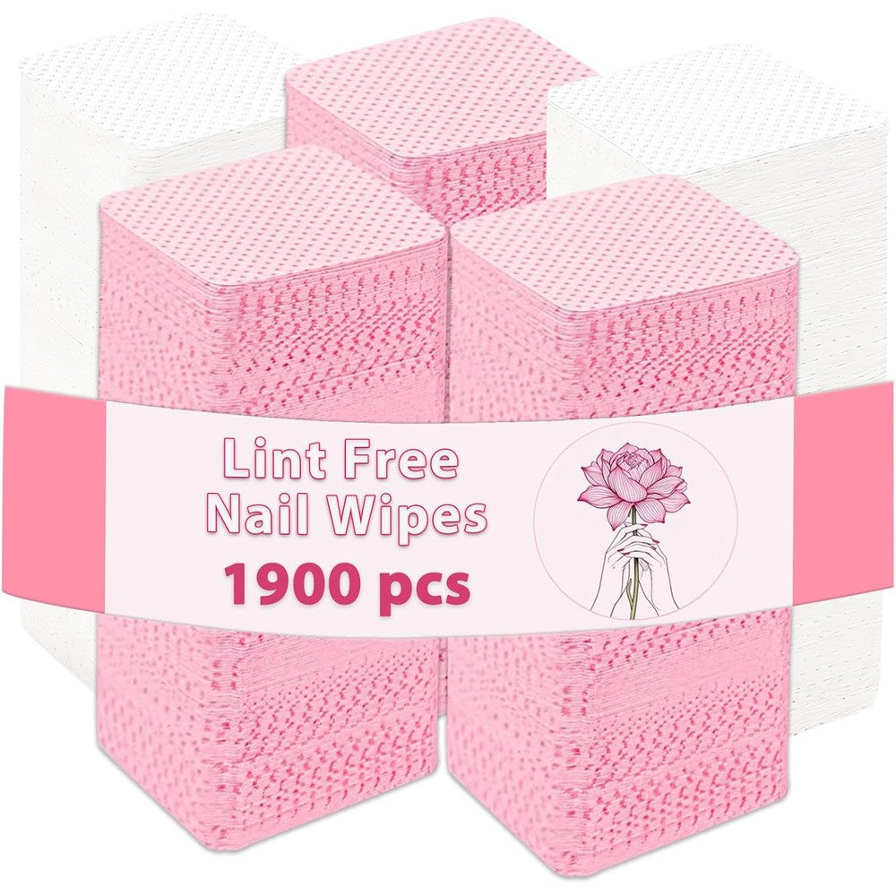 Lndiehs 1900 pieces lint free nail wipes box front view