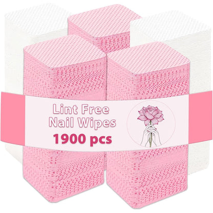Lndiehs 1900 pieces lint free nail wipes box front view
