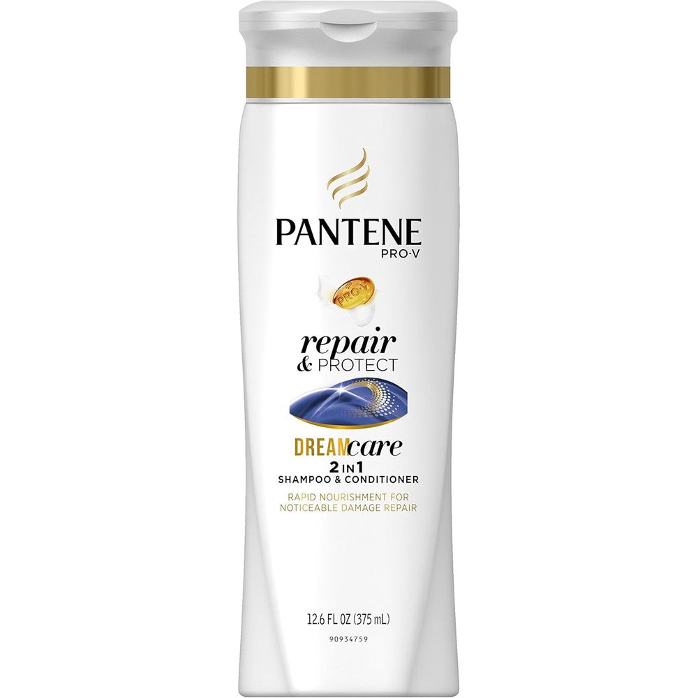 Pantene Pro-V Repair and Protect 2 in 1 Shampoo and Conditioner 12.6 Ounce white bottle front view