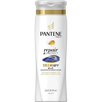 Pantene Pro-V Repair and Protect 2 in 1 Shampoo and Conditioner 12.6 Ounce white bottle front view