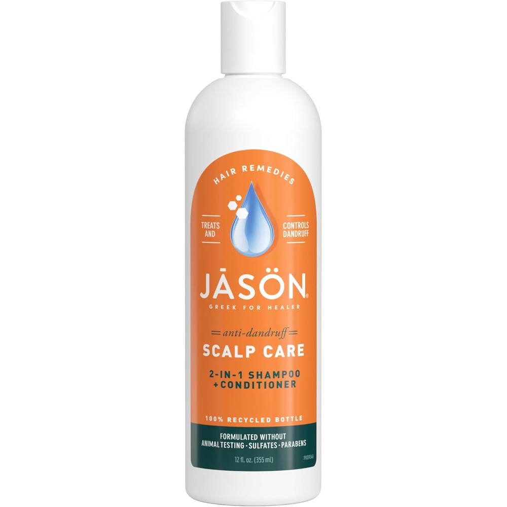 Jason Dandruff Relief Treatment 2 in 1 shampoo and conditioner front view bottle showing product branding