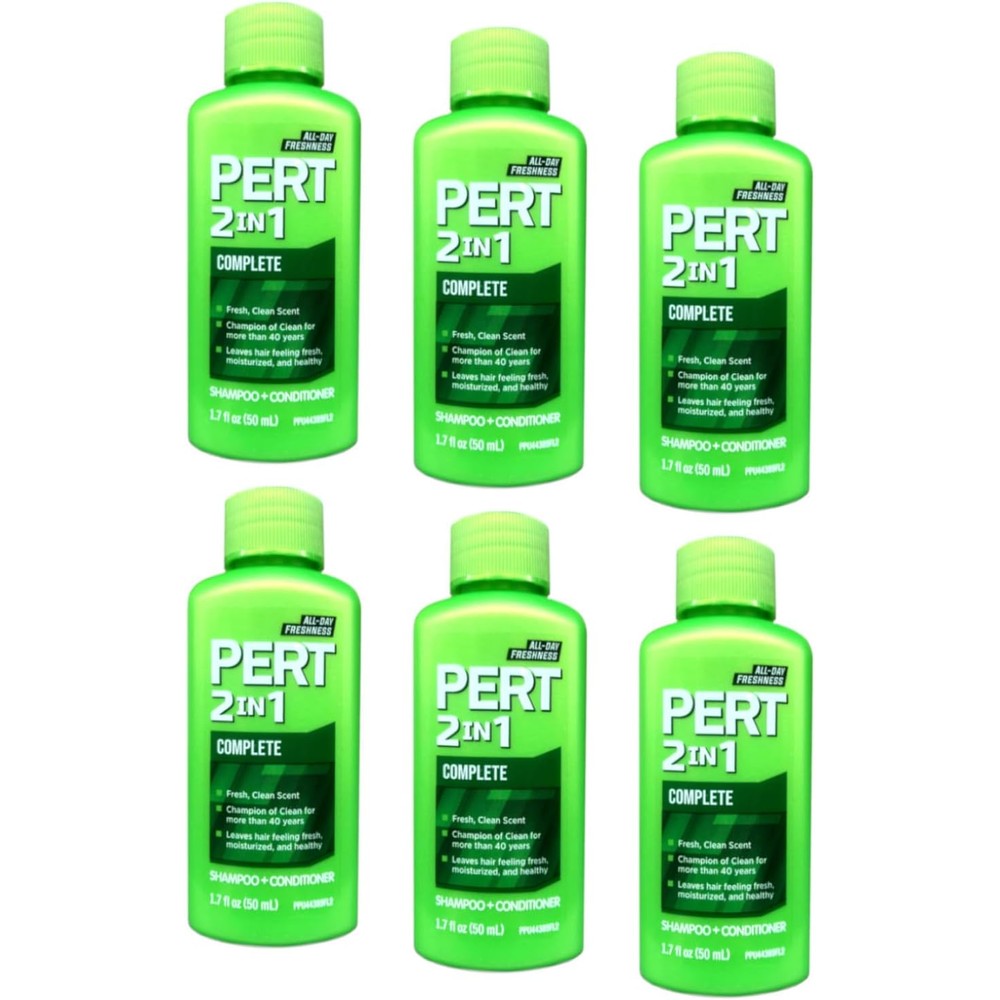 Pert Plus Classic Clean 2 in 1 Shampoo and Conditioner travel bottle front view