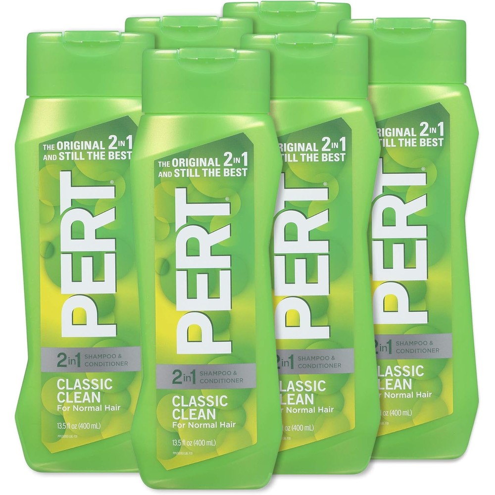Pert 2-in-1 Classic Clean Shampoo and Conditioner bottle front view showing original branding.