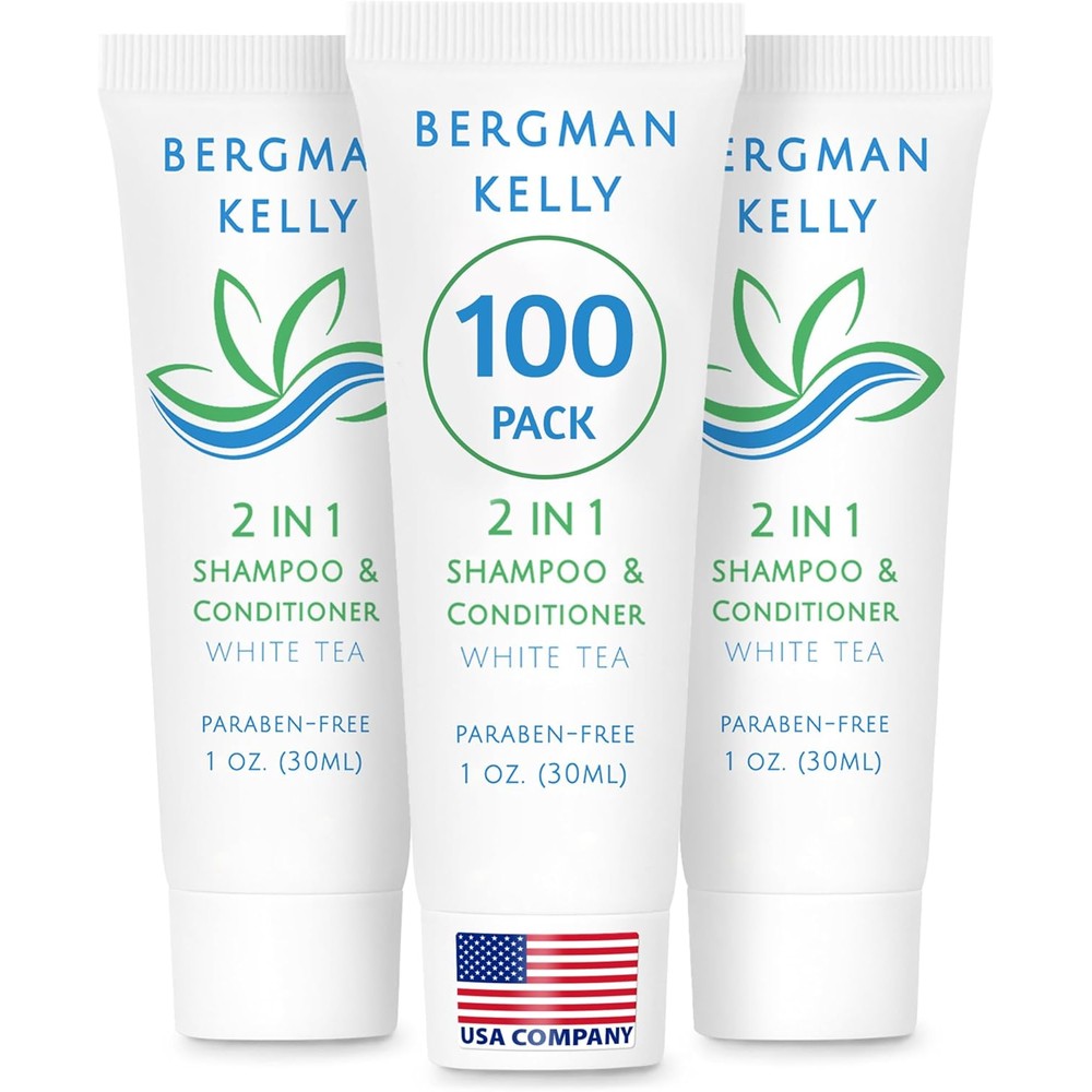 Bergman Kelly 2 in 1 shampoo and conditioner tubes front view