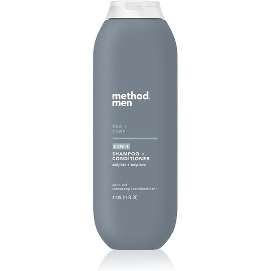 Method Men 2 in 1 Shampoo and Conditioner Sea and Surf bottle front view