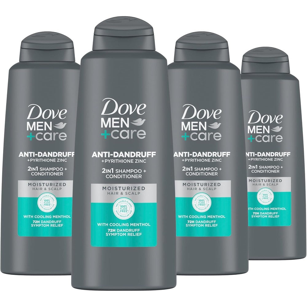 Dove Men+Care Dandruff Defense 2 in 1 shampoo and conditioner front view