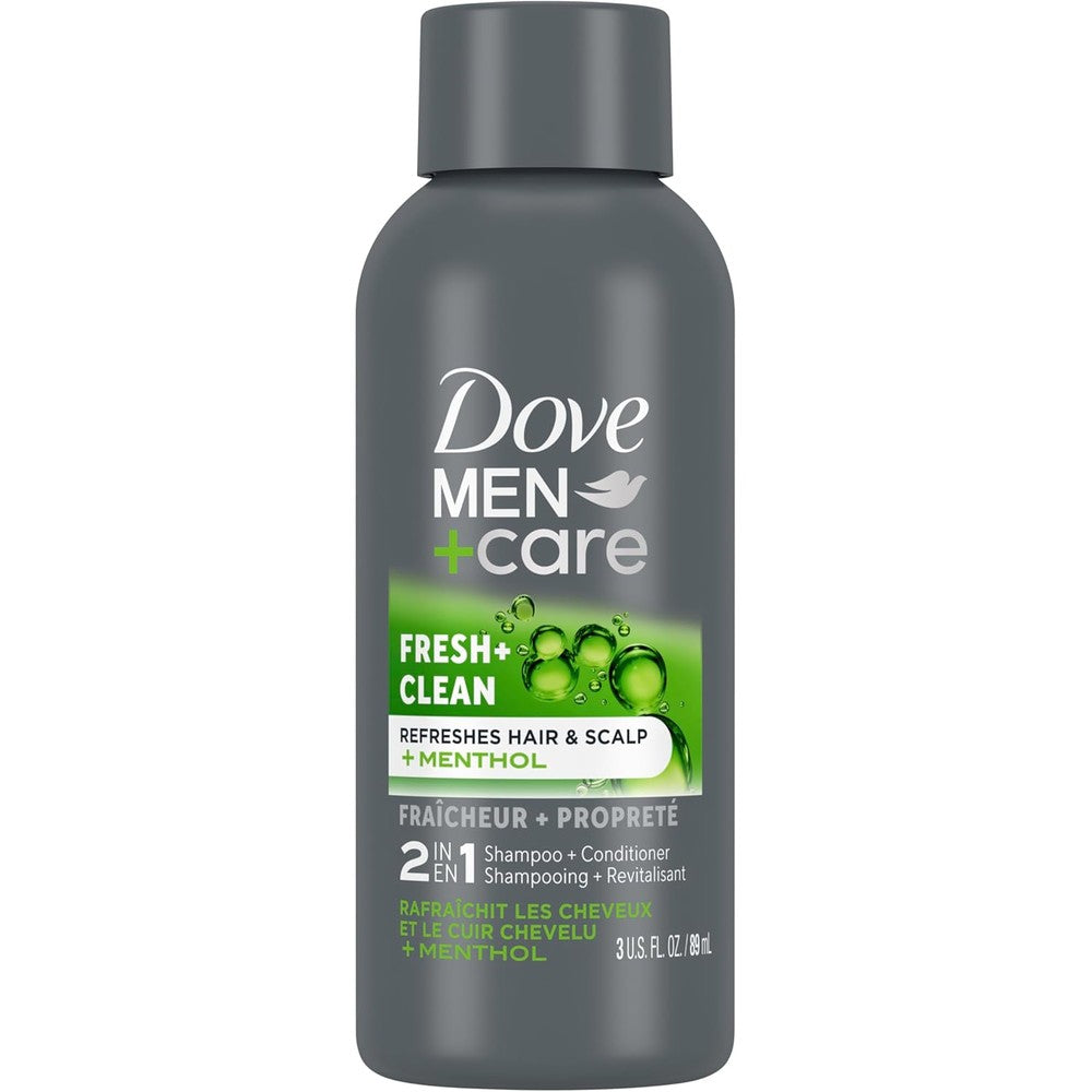 Dove Men Plus Care Fresh and Clean 2 in 1 Shampoo and Conditioner front view