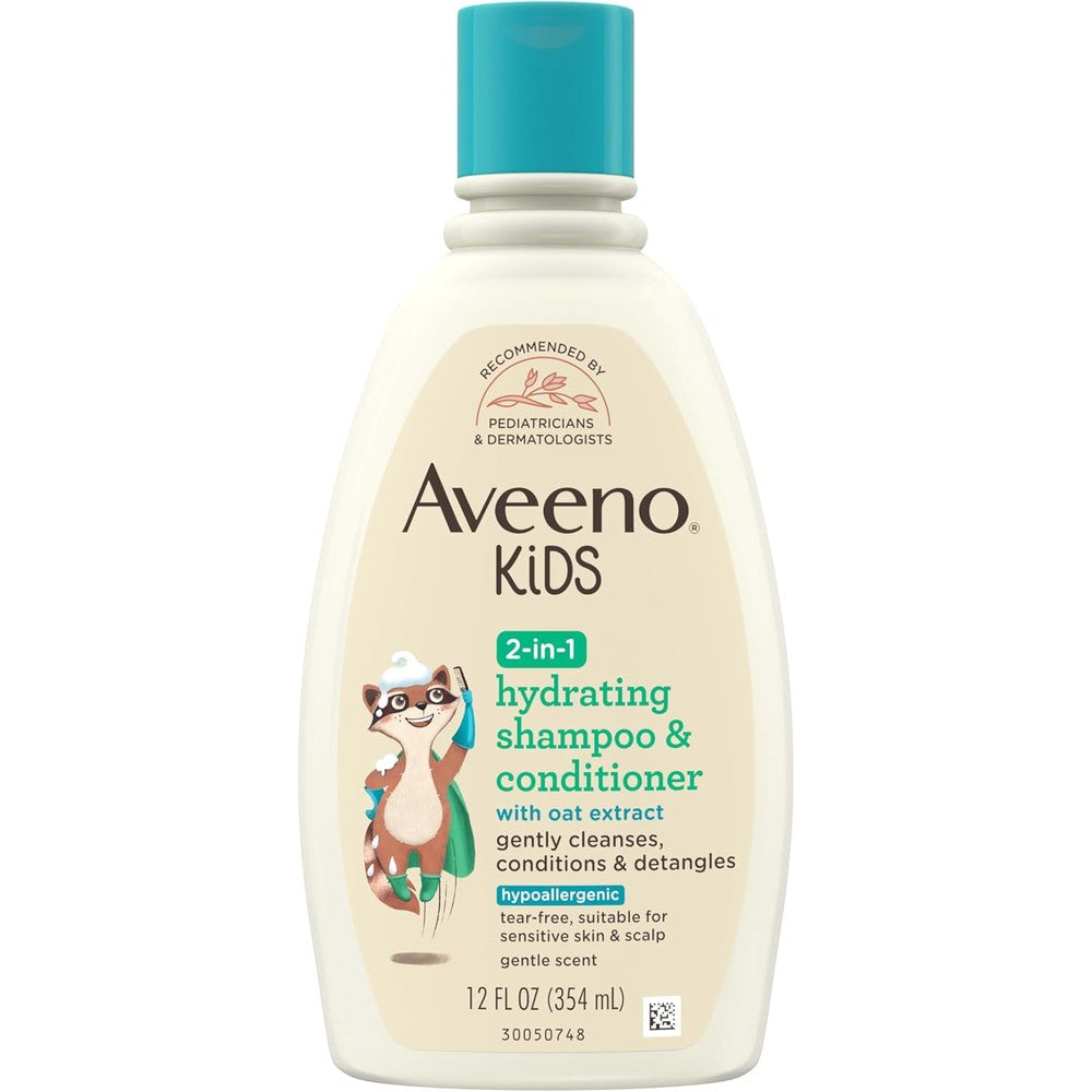 Aveeno Baby Kids Two In One Hydrating Shampoo And Conditioner bottle front view
