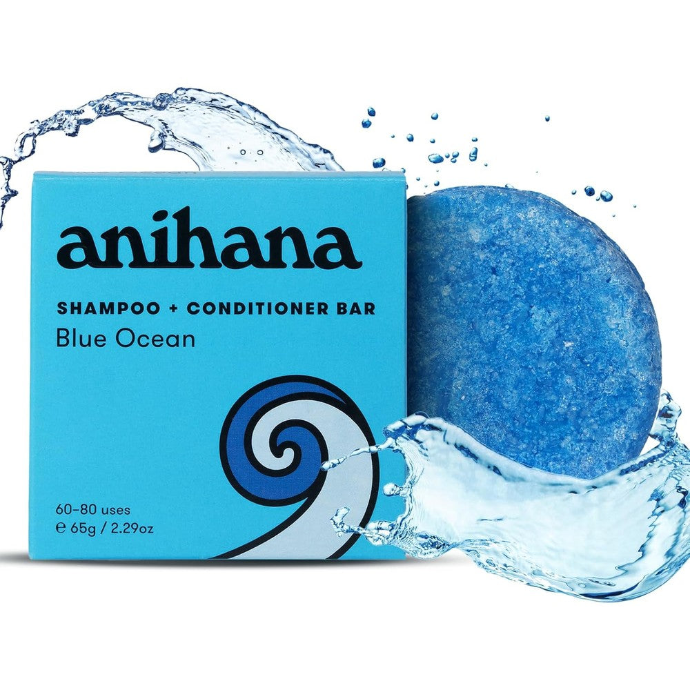 Anihana 2 in 1 Shampoo and Conditioner Bar Blue Ocean front view