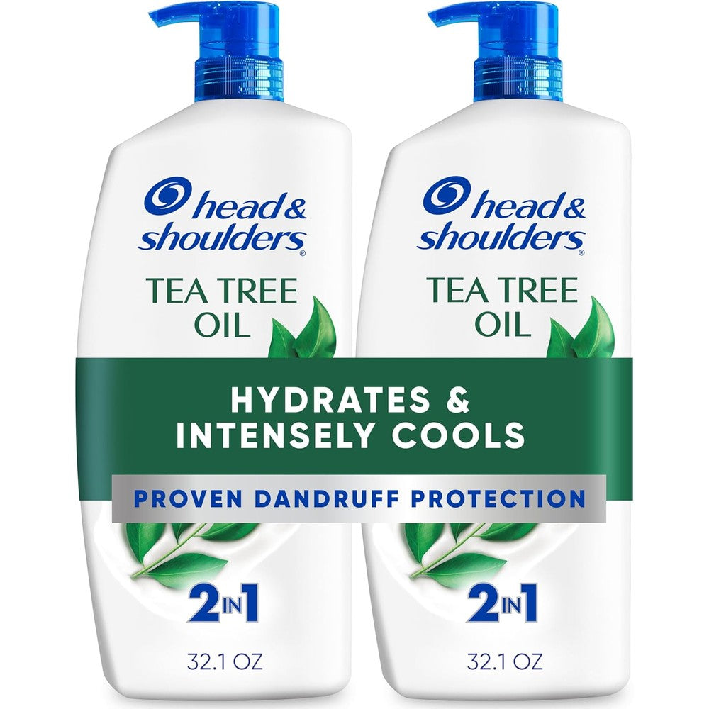 Head and Shoulders Tea Tree 2 in 1 Shampoo Twin Pack front view