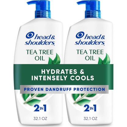 Head and Shoulders Tea Tree 2 in 1 Shampoo Twin Pack front view