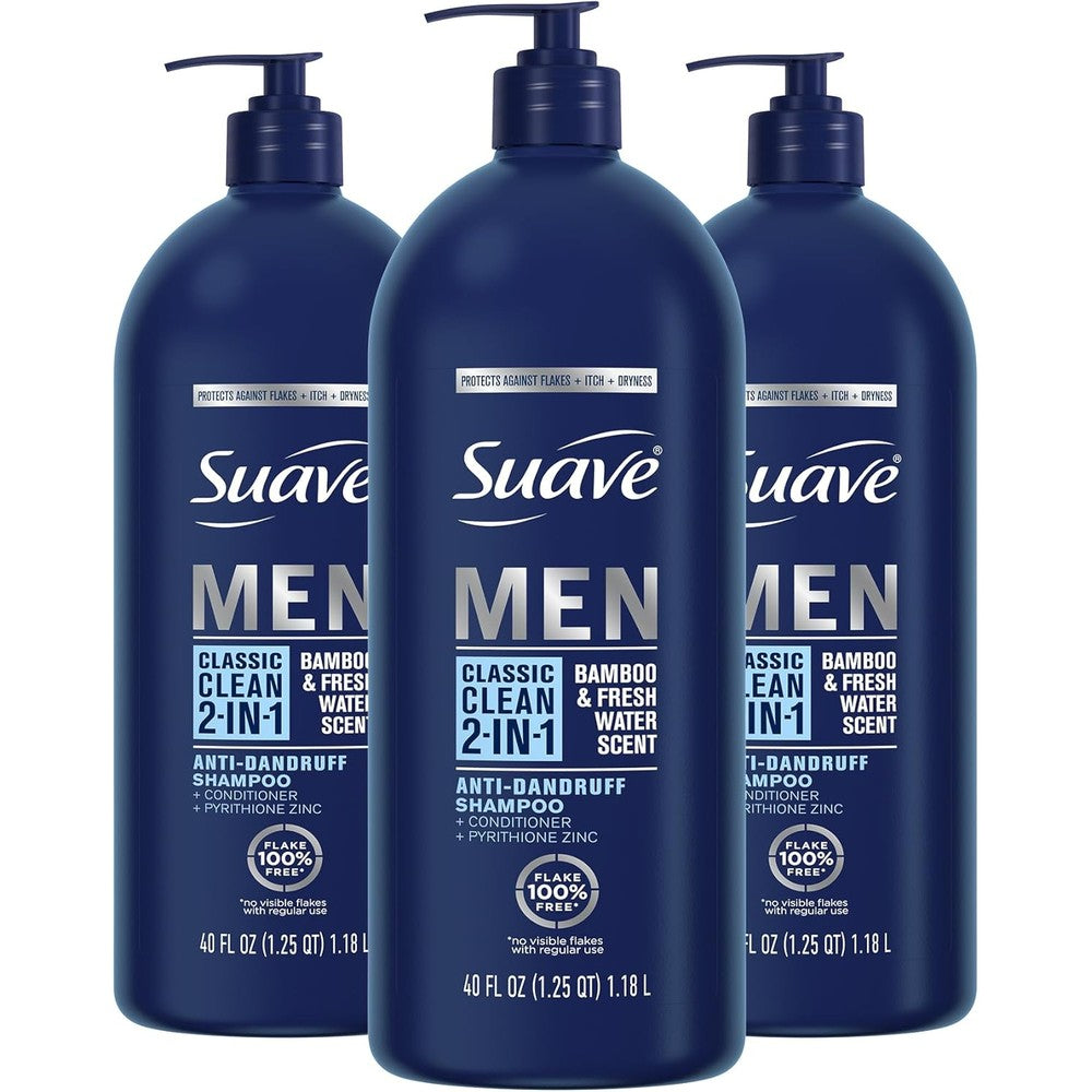 Suave Men 2-in-1 Anti-Dandruff Shampoo and Conditioner front view