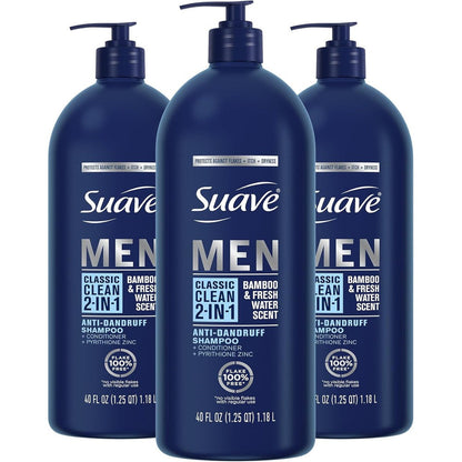 Suave Men 2-in-1 Anti-Dandruff Shampoo and Conditioner front view