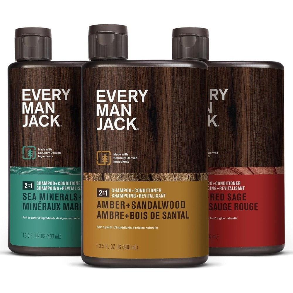 Every Man Jack 2-in-1 Shampoo and Conditioner variety pack front view