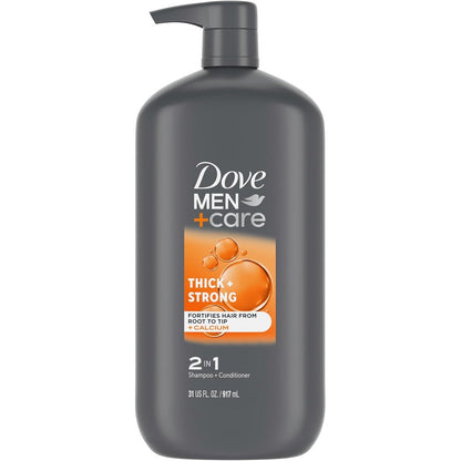 Dove Men Plus Care Thick and Strong 2 in 1 Shampoo and Conditioner front view