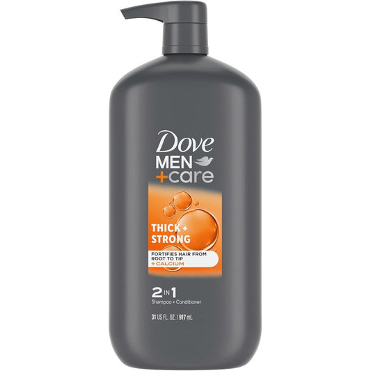 Dove Men Plus Care Thick and Strong 2 in 1 Shampoo and Conditioner front view