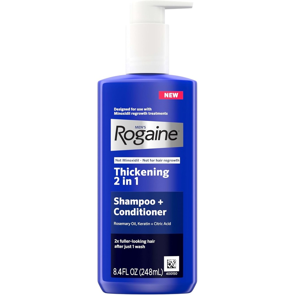 Rogaine Men's Thickening 2 in 1 Shampoo and Conditioner front view