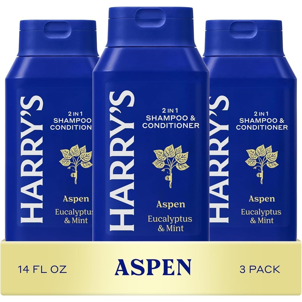 Harry's Men's 2-in-1 Shampoo and Conditioner 3 pack front view