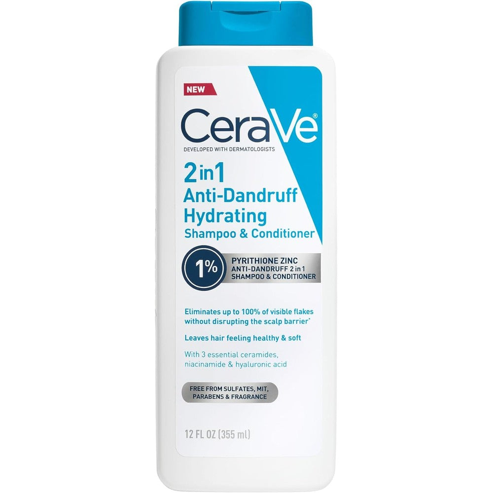 CeraVe 2-in-1 Hydrating Anti-Dandruff Shampoo and Conditioner front view
