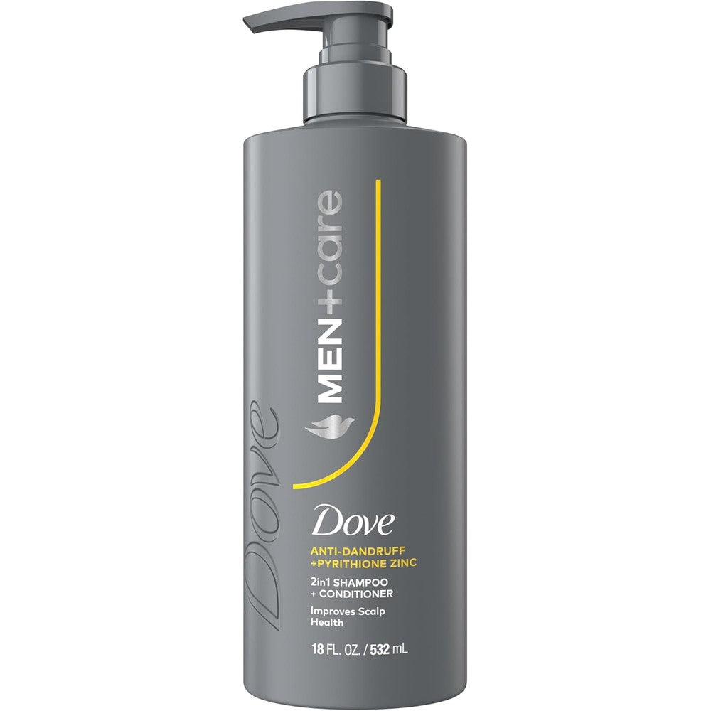 Dove Men Plus Care 2-in-1 Anti-Dandruff Shampoo and Conditioner front view