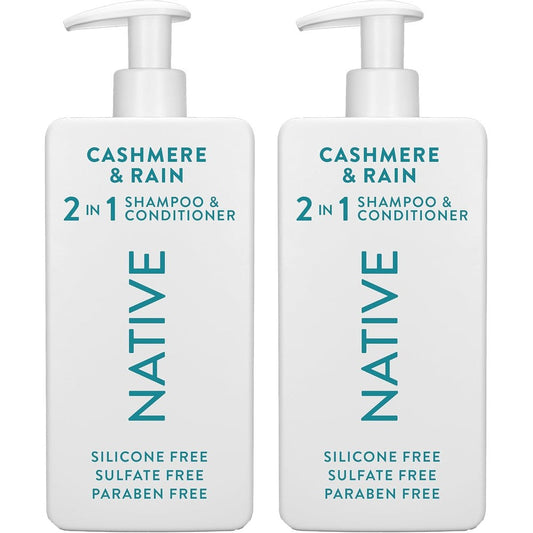 Native Cashmere and Rain 2-in-1 Shampoo and Conditioner set bottle front view