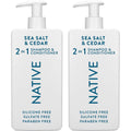 Native Sea Salt and Cedar 2-in-1 shampoo and conditioner front view