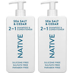 Native Sea Salt and Cedar 2-in-1 shampoo and conditioner front view