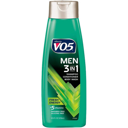 Alberto VO5 Mens 3-in-1 Shampoo Conditioner and Body Wash Fresh Energy bottle front view
