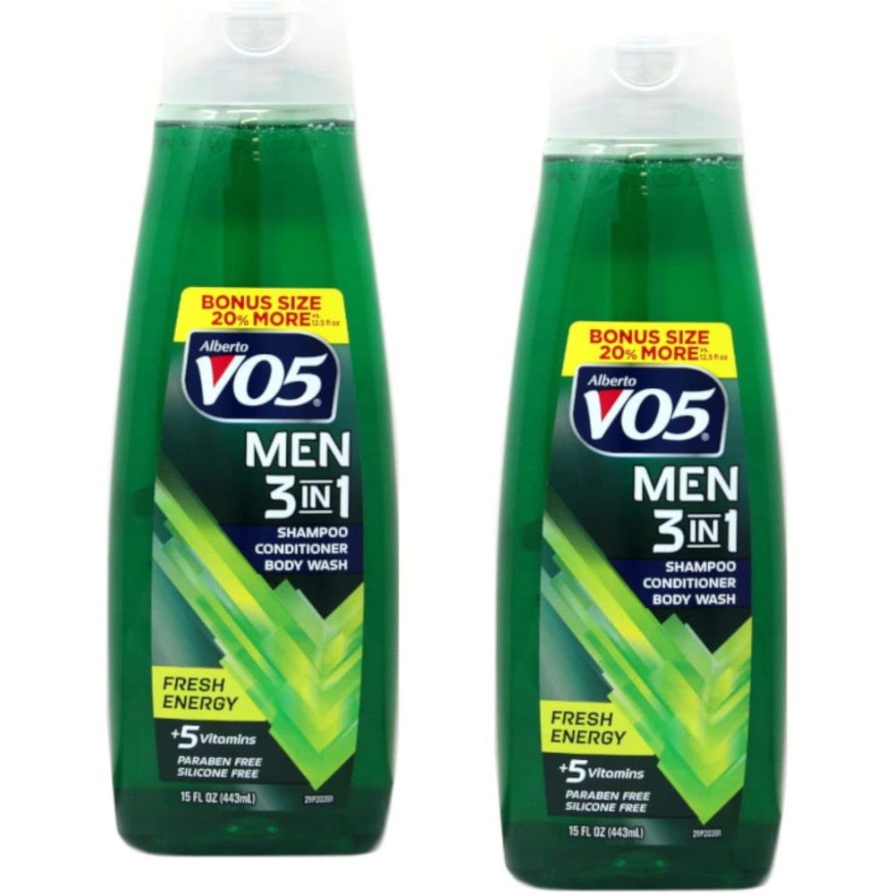 Alberto VO5 Men 3-in-1 Fresh Energy front view of two bottles
