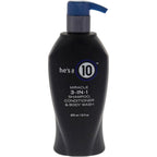 It's A 10 He's A 10 Miracle 3-in-1 Shampoo, Conditioner, and Body Wash front bottle view.