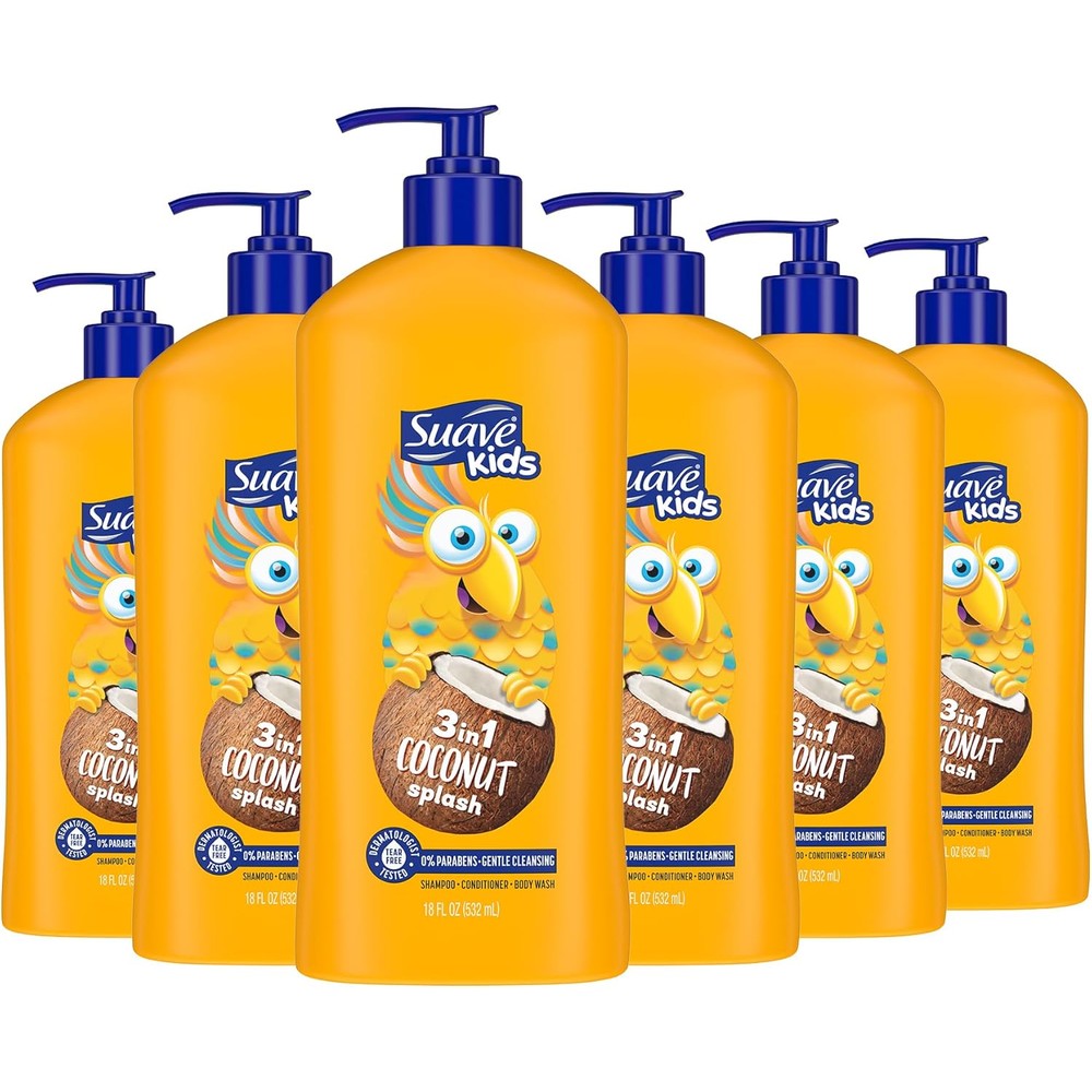 Suave Kids Three in One Coconut Splash front view of packaging