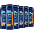 Suave Men Moisturizing 3 in 1 body face and hair wash front view showcasing imported packaging.