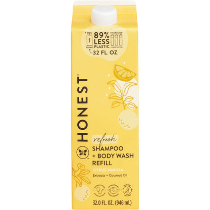 The Honest Company 2-in-1 Cleansing Shampoo Body Wash Refill Carton front view
