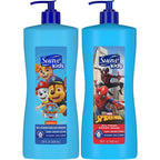 Suave Kids 3-in-1 Variety Pack front view showing Spiderman and Paw Patrol bottles