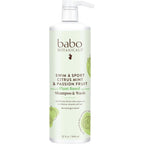 Babo Botanicals Swim and Sport Citrus Mint Shampoo and Wash front view bottle for clarifying chlorine.