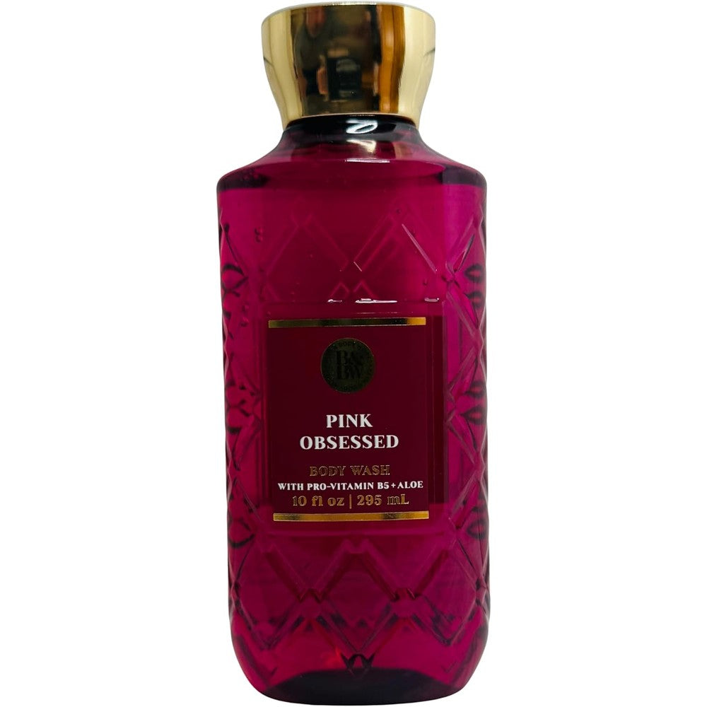 Bath and Body Works Pink Obsessed Body Wash 10 Ounce front view faceted bottle