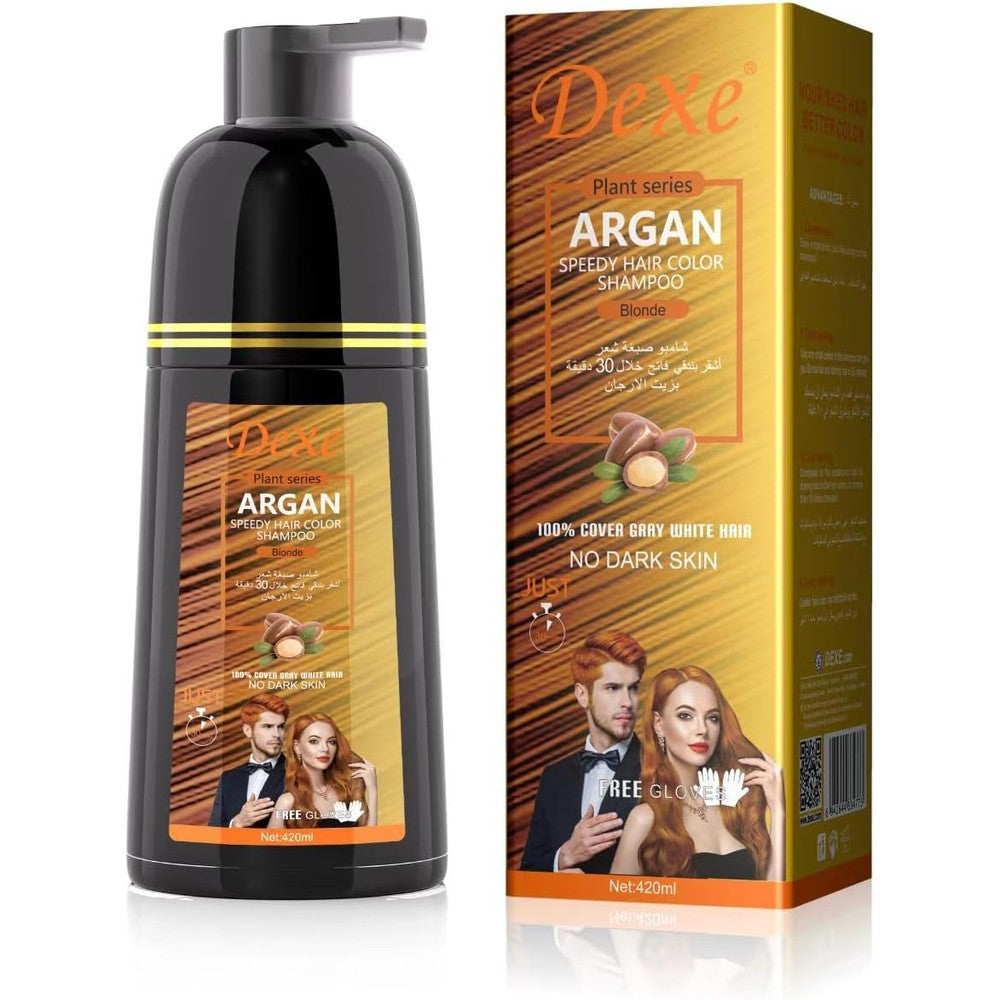 LUJAJIAO Instant Blonde Hair Shampoo 420ml front view bottle for semi permanent hair coloring
