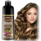 Agthyuve Lunory Light Brown Hair Dye Shampoo 400ml bottle front view showing gray coverage benefit.