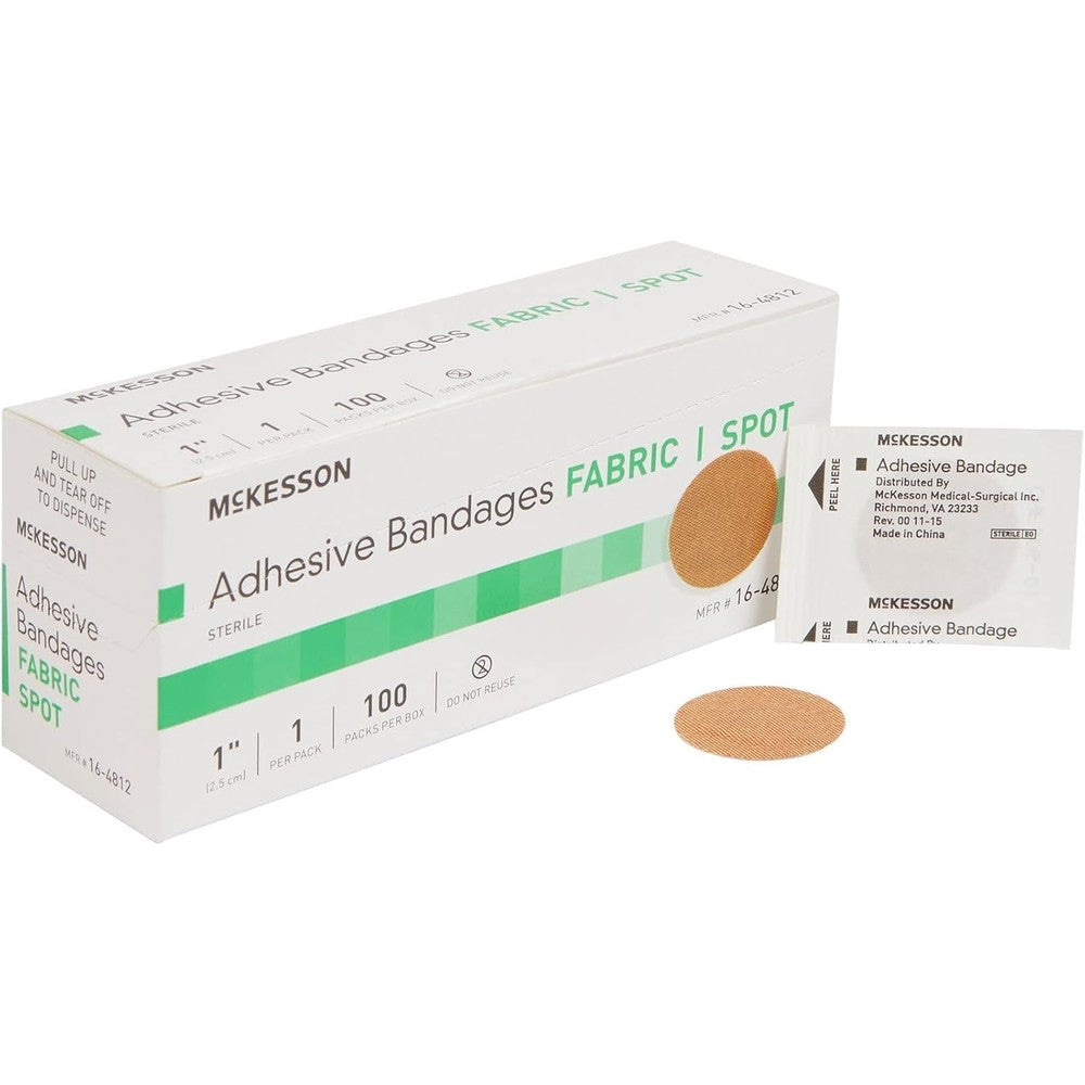 McKesson Adhesive Spot Bandage box front view for wound care