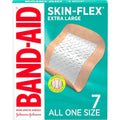 Band-Aid Brand Skin-Flex Extra Large 7 count front packaging view showing flexible material.