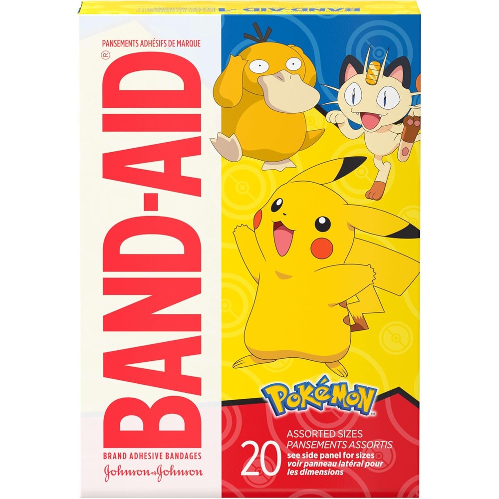 Band-Aid Brand Kids Adhesive Bandages PokÃ©mon front view box